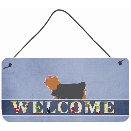 Carolines Treasures Yorkshire Terrier Yorkie Welcome Wall or Door Hanging Prints BB5538DS812